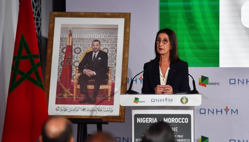 ONHYM director Amina Benkhadra at the signing of the MoU on the Nigeria-Morocco gas pipeline on 15 September 2022 in Rabat.