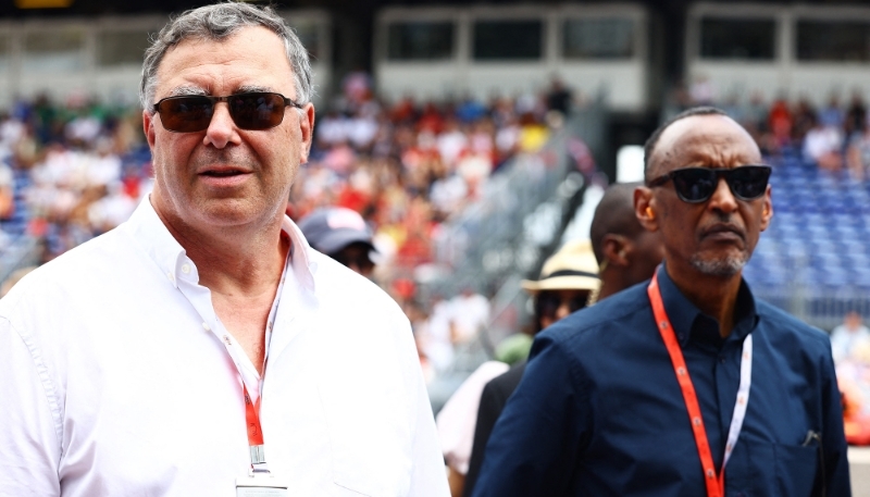 Patrick Pouyanné (left) and Paul Kagame in Monte Carlo, Monaco, May 2022.