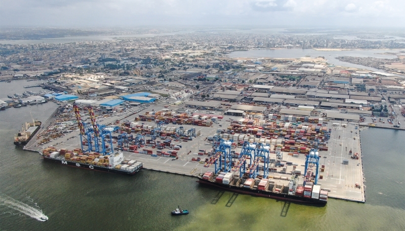 The port of Abidjan in Ivory Coast on 12 January 2024.