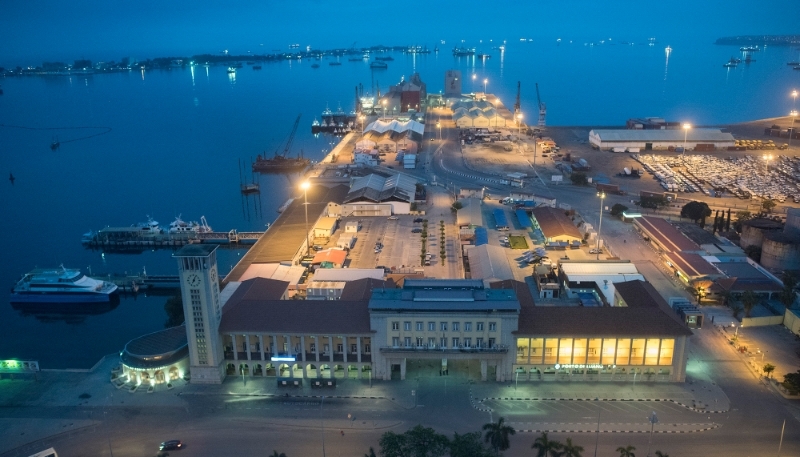 A view of the port facility and harbor of Luanda on 8 November 2018, in Angola.