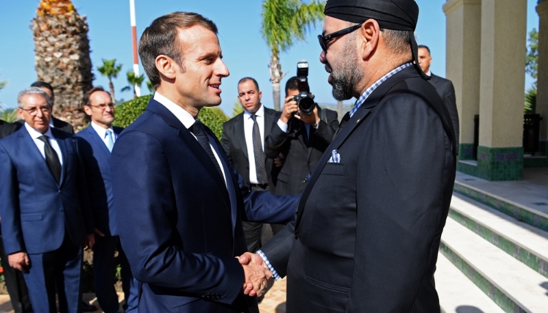 France's President Emmanuel Macron and Morocco's King Mohammed VI in Tangier in 2018.