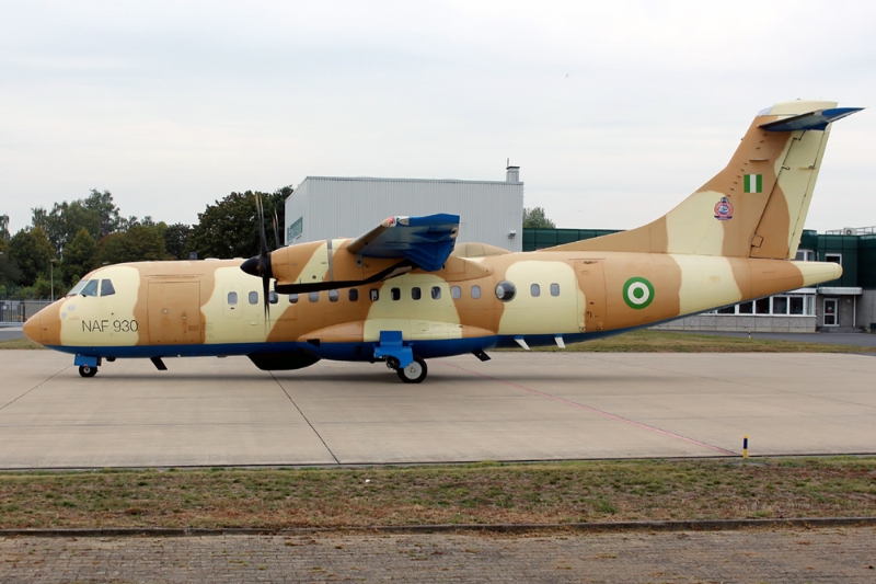 The NAF ATR 42-500 MP reconnaissance aircraft immobilized in Germany at RAS.