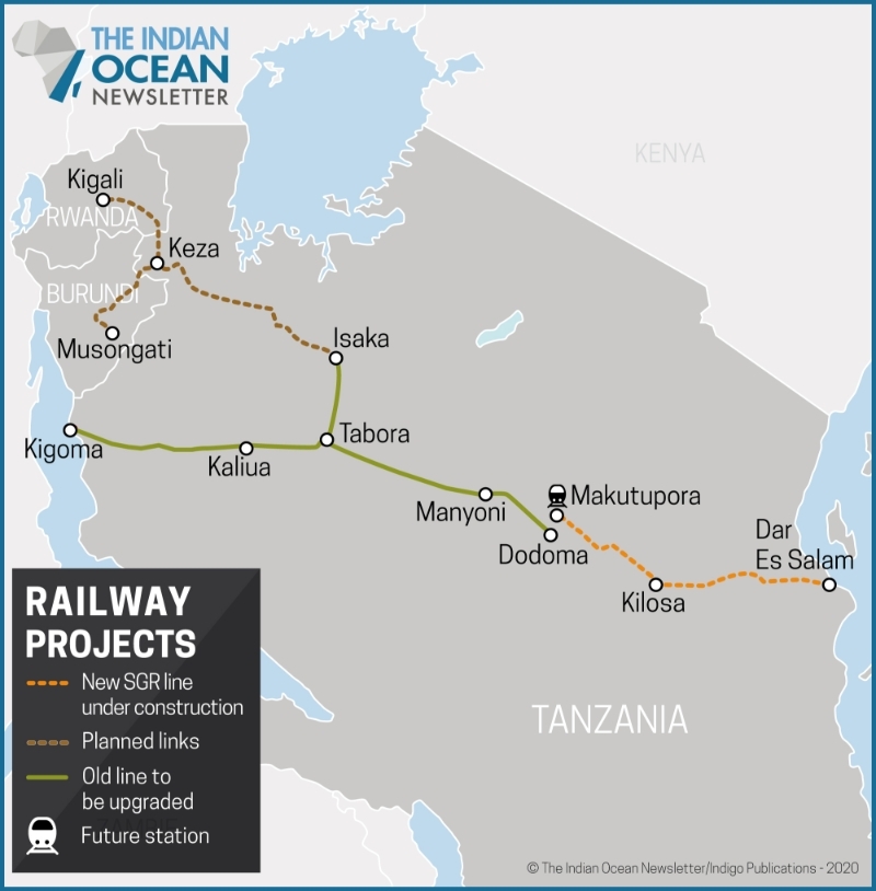 Cross-border rail projects between Tanzania, Rwanda and Burundi.
