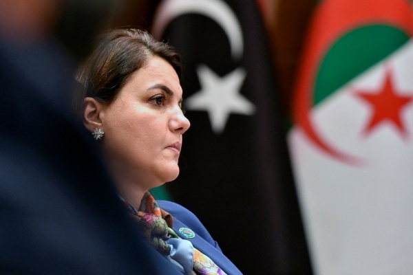 Libya's Foreign Minister Najla al-Mangoush in the Algerian capital Algiers, on 30 August 2021.
