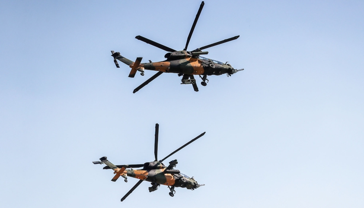 T-129 ATAK performing a demonstration flight during the Teknofest air show, Ankara, Turkey, 30 August 2023.