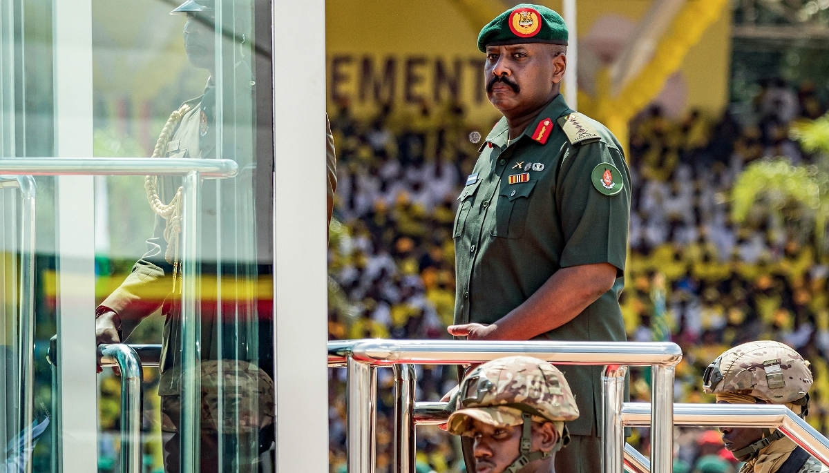 Uganda Peoples' Defence Forces commander Muhoozi Kainerugaba, son of President Yoweri Museveni, in Kampala on 12 May 2026.