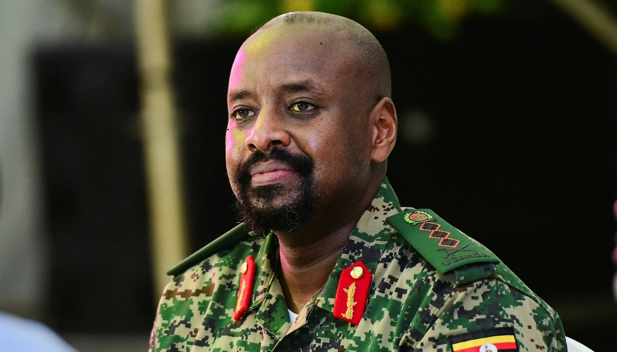 Muhoozi Kainerugaba, son of Ugandan President Yoweri Museveni, in Entebbe, Uganda, on 7 May 2022.