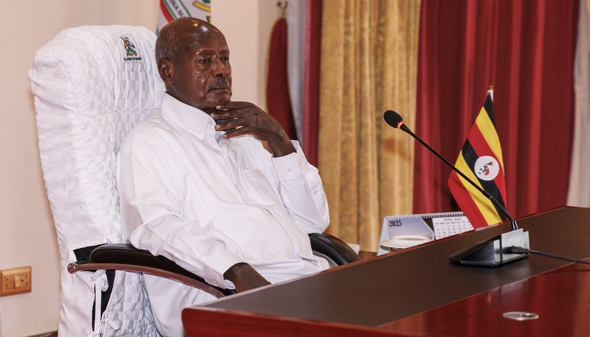 Uganda's president, Yoweri Museveni, in Kampala, on 25 April 2025.