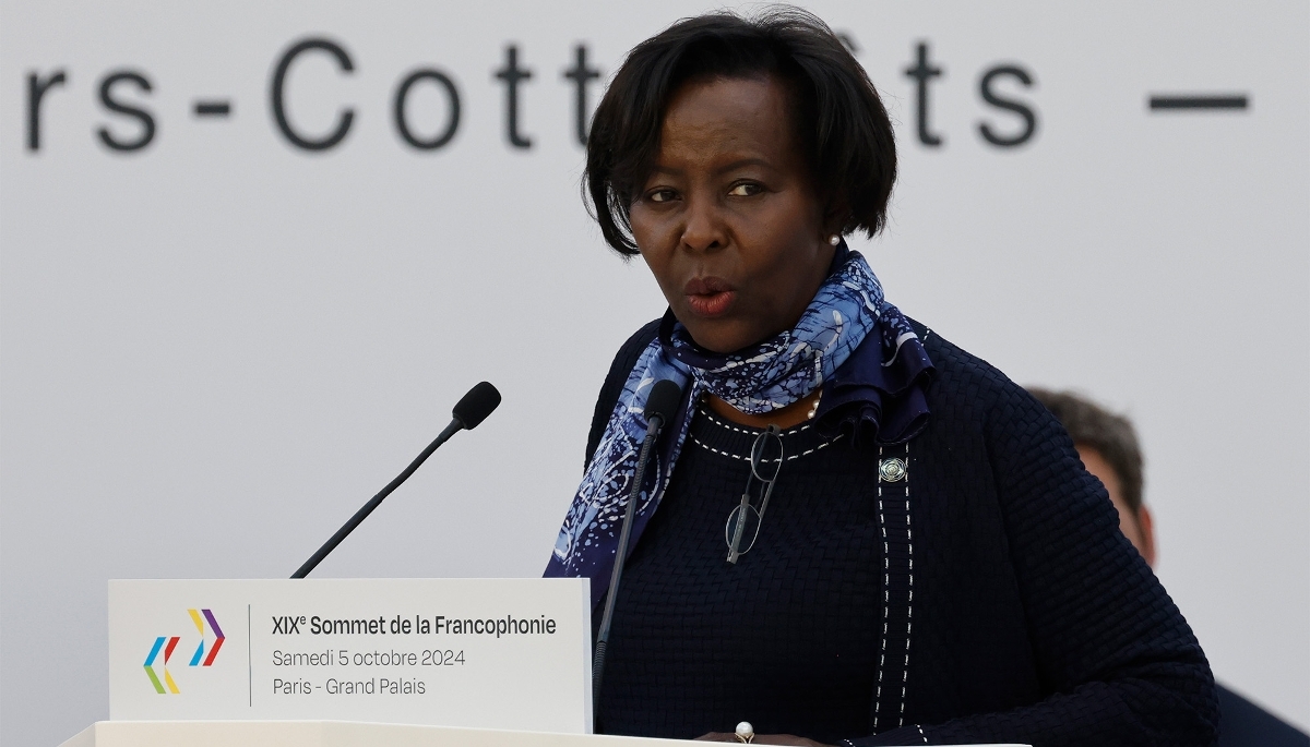 Secretary-General of La Francophonie Louise Mushikiwabo in Paris, in October 2024. 