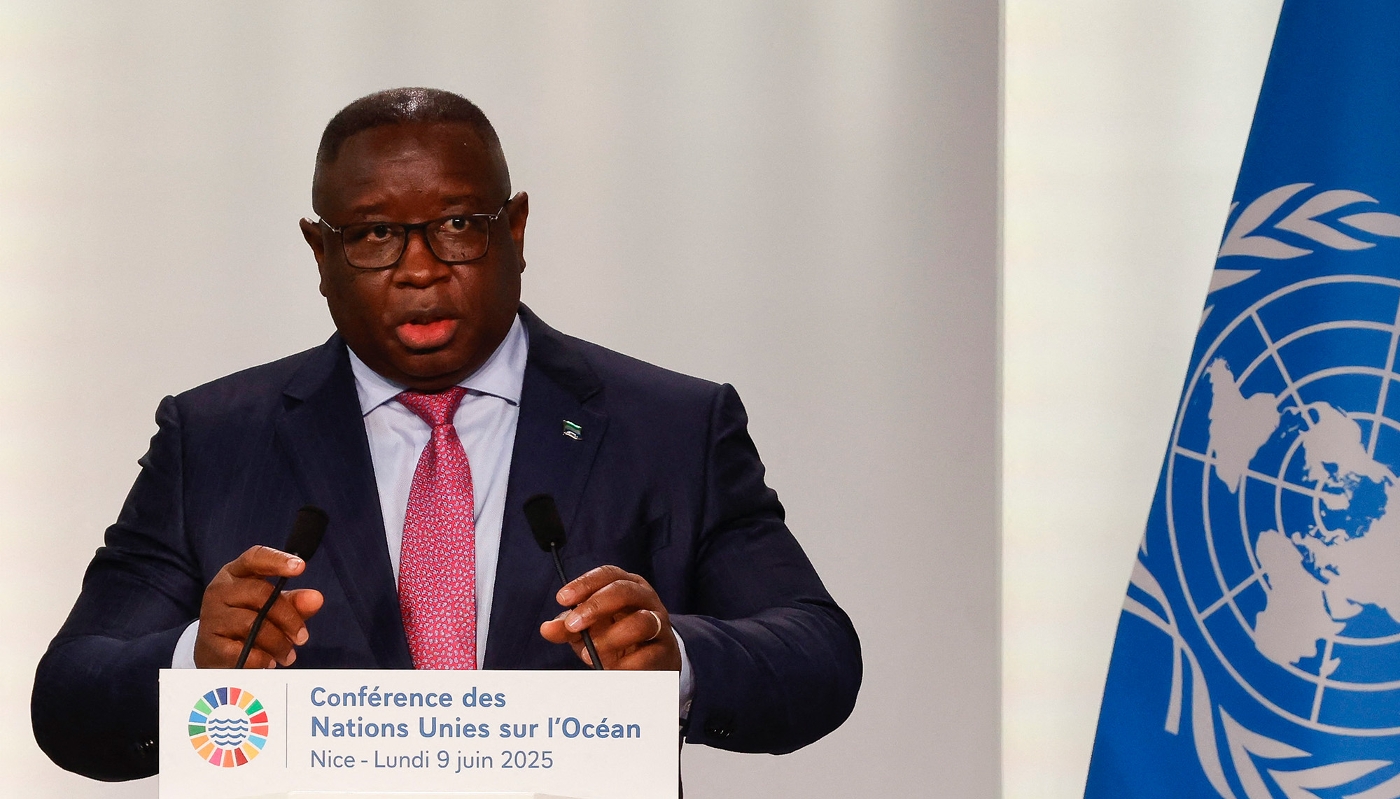 Sierra Leone's President Julius Maada Bio in Nice, France, on 9 June 2025.