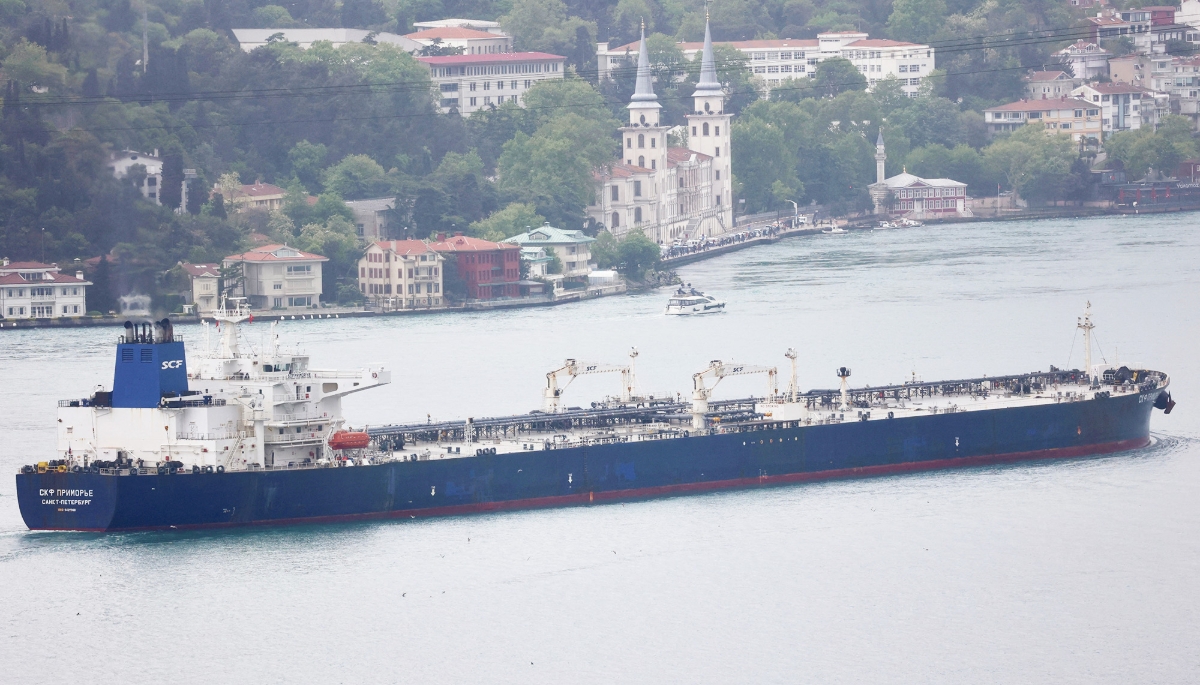 Russian tanker 'Primorye' in the Bosphorus Strait, off Istanbul in June 2024.