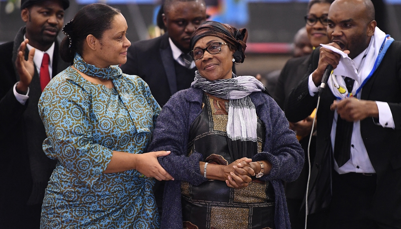 Marthe Kasalu Jibikila, Congolese President Félix Tshisekedi's mother, in Brussels at the funeral of her husband, Étienne Tshisekedi, in February 2017.
