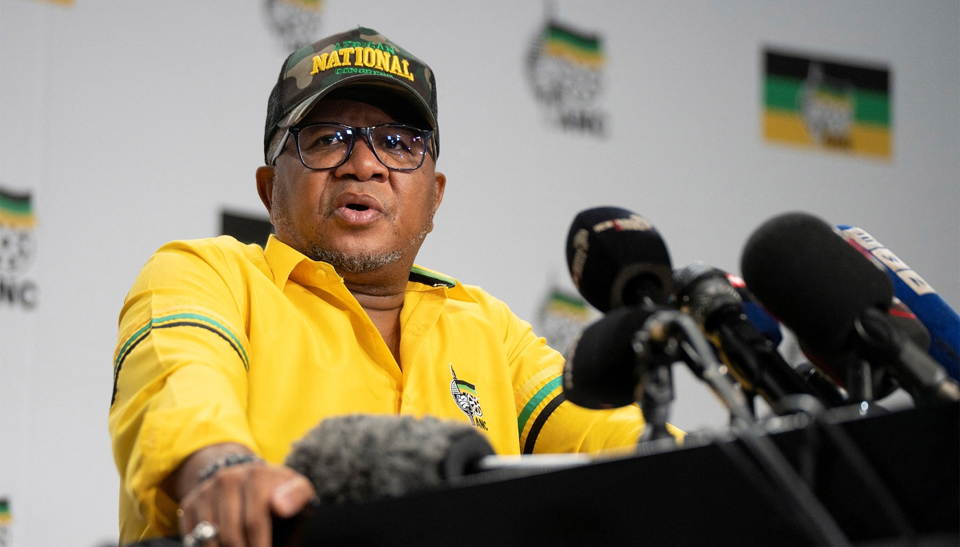 The Secretary-General of the African National Congress Fikile Mbalula in Johannesburg, South Africa, on 1 April 2025.