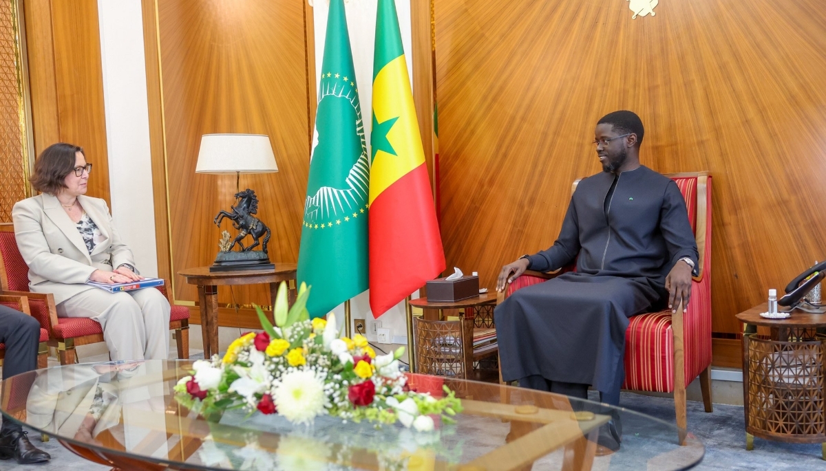 President Faye of Senegal and the IMF mission chief, Mercedes Vera-Martin, in Dakar on 21 January 2026.