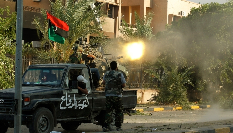 Libyan rebels in Abu Salim district in Tripoli, August 2011.