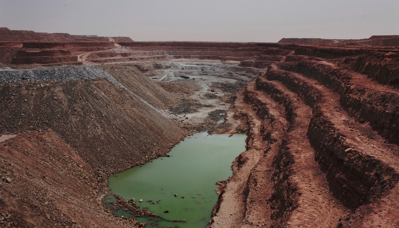 View of Tamgak open-pit uranium mine from Areva Somair site in Arlit, Niger on 25 September 2013.
