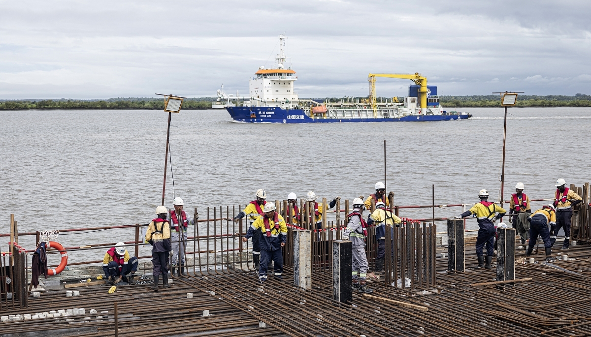 The port of Morebaya in Guinea, on 4 September 2025.