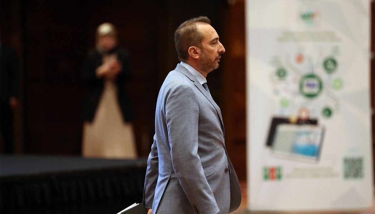Kamel Moula, president of the Algerian Economic Renewal Council, in Algiers on 15 April 2025.