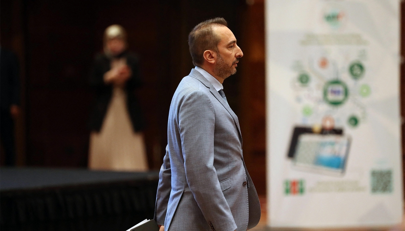 Kamel Moula, president of the Algerian Economic Renewal Council, in Algiers on 15 April 2025.