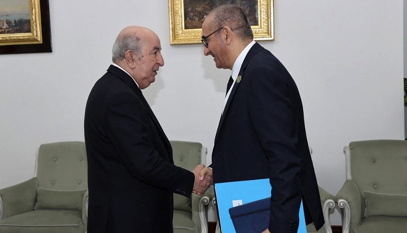 Algerian President Abdelmadjid Tebboune receives French Interior Minister Laurent Nuñez at the El Mouradia Palace in Algiers on 17 February 2026.