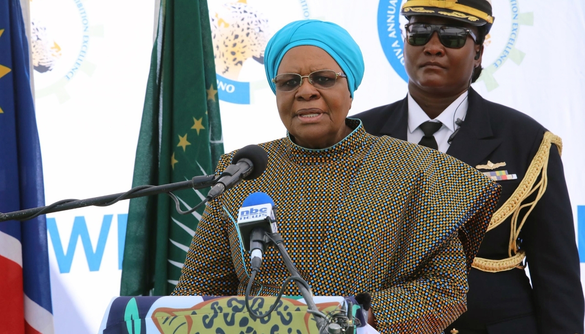 President Netumbo Nandi-Ndaitwah in Ongwediva, Namibia, on 25 August 2025.