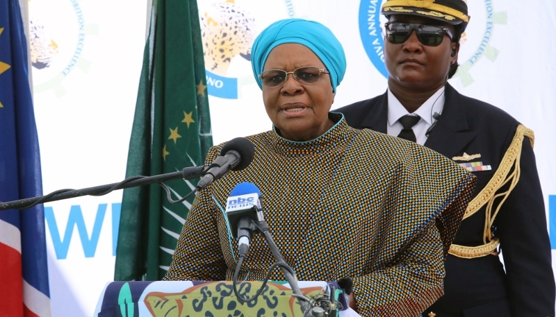President Netumbo Nandi-Ndaitwah in Ongwediva, Namibia, on 25 August 2025.
