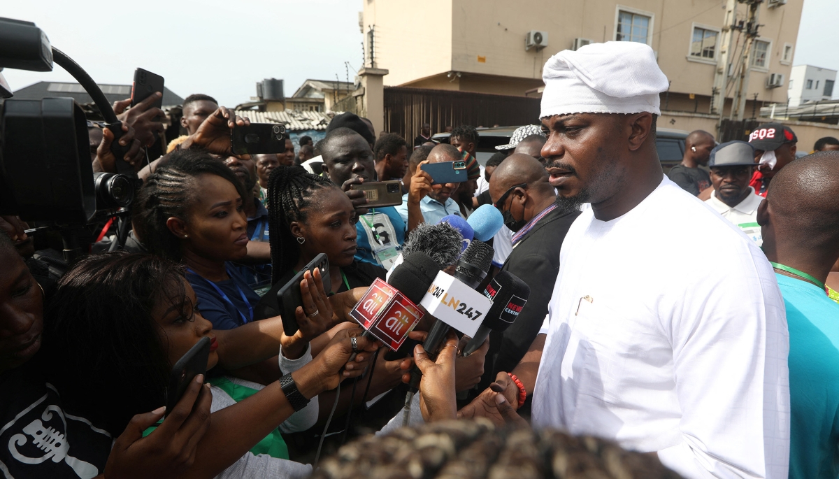 The opposition favourite, Gbadebo Rhodes-Vivour, during the 2023 gubernatorial election in Lagos.