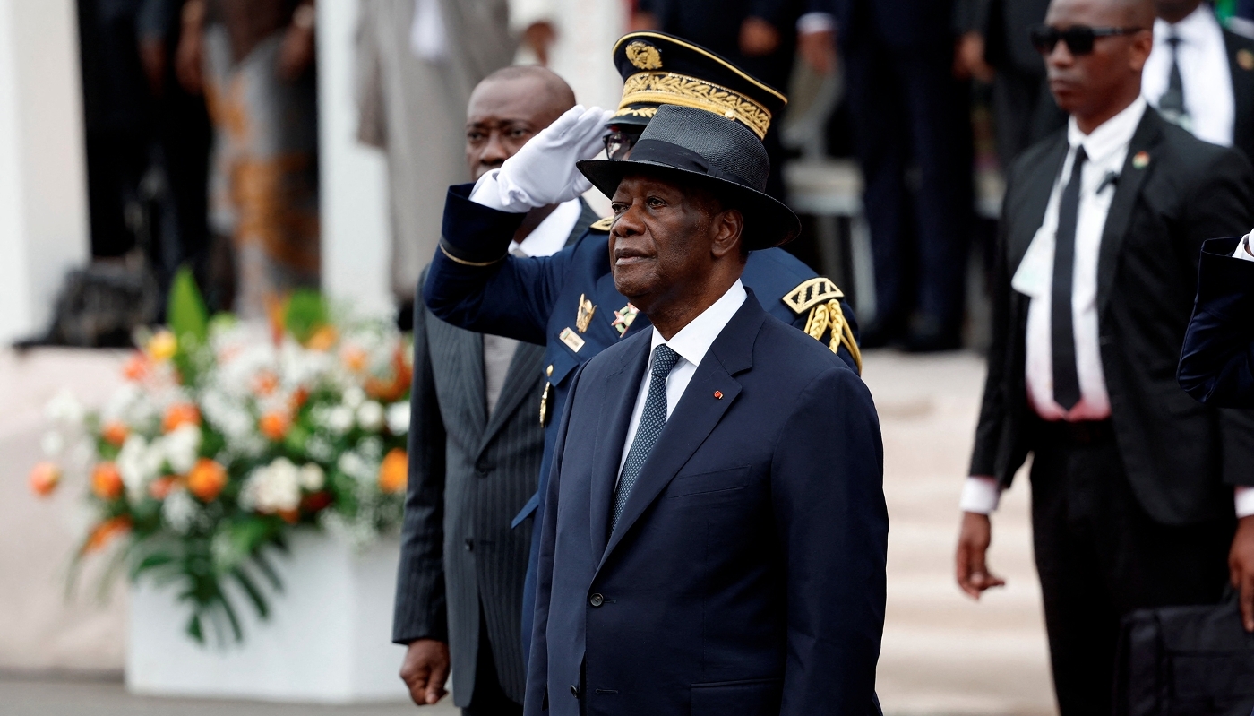 The President of Côte d'Ivoire, Alassane Ouattara, in Abidjan on 7 August 2026.
