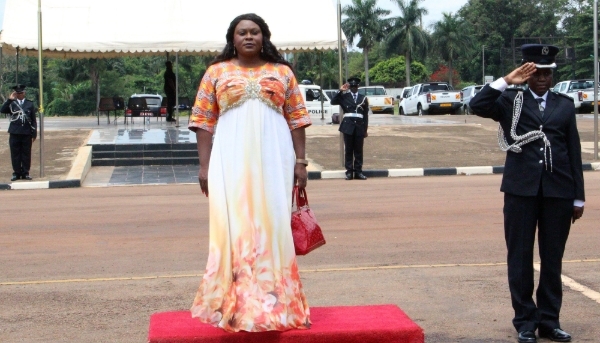 Rosa Malango, then UN Coordinator, during a ceremony at the State House in Entebbe, Uganda,  25 February 2019.