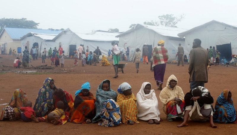 Congolese families at Kyangwali refugee settlement camp, Kikuube District, Uganda, 2018.