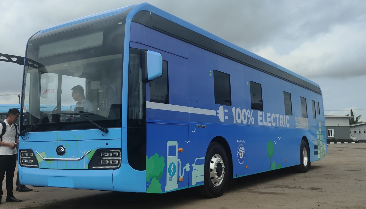 A Yutong electric bus at a launch ceremony in Lagos, Nigeria in May 2023.