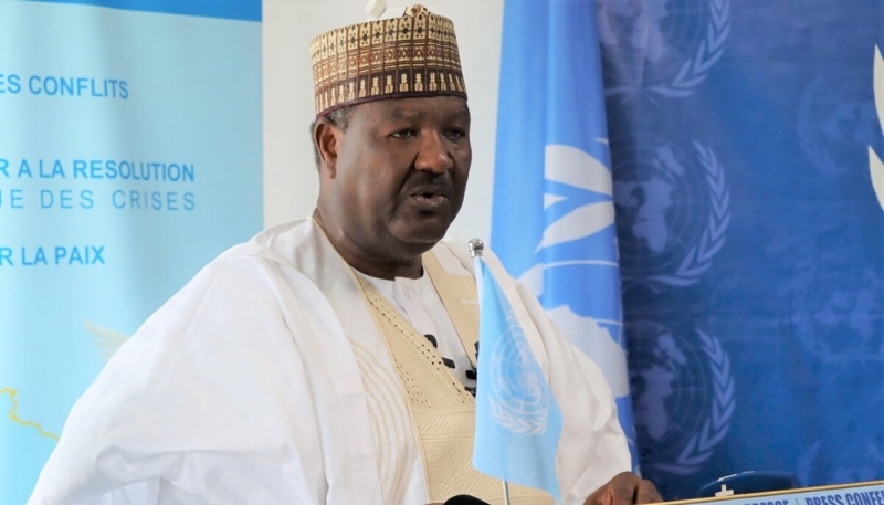Abdou Abarry at a UNOCA press conference in Libreville, Gabon, 28 March 2025.