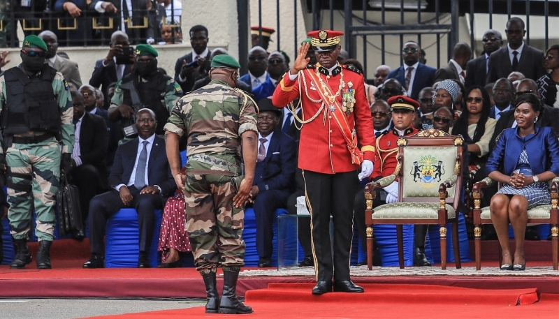 Gabonese President Brice Clotaire Oligui Nguema in Libreville, in September 2023.
