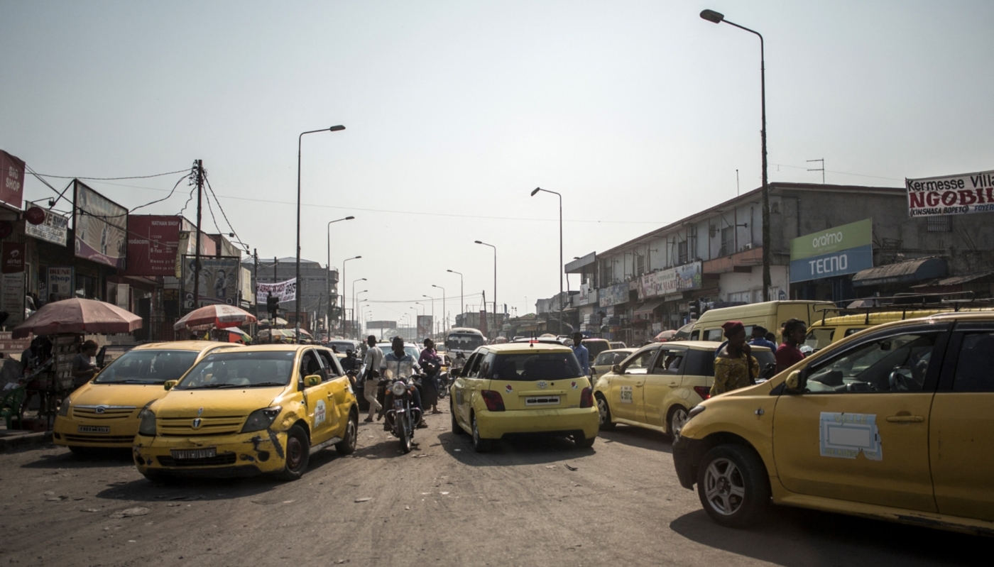 Road traffic in Kinshasa, 2019.