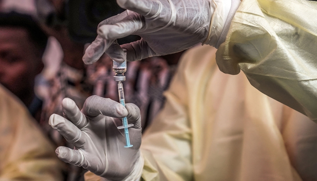 A vaccine against monkeypox being prepared at Goma Hospital in the DRC in October 2024.