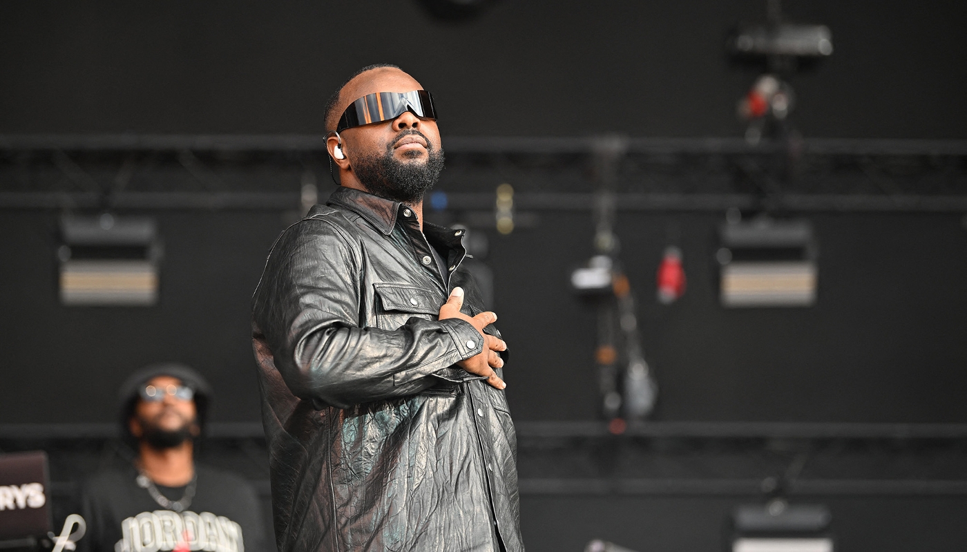 Gims performing at the Fête de L'Humanité in Bretigny-sur-Orge, France, on 14 September 2025.
