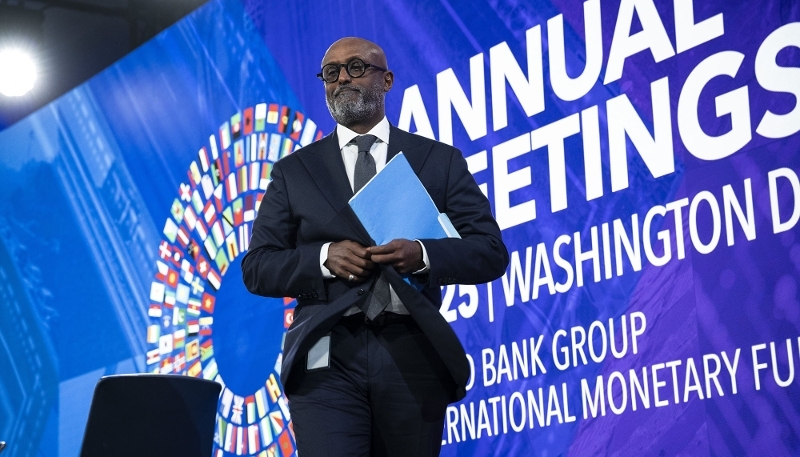 Abebe Aemro Selassie at the IMF and World Bank annual meeting in Washington, 16 October 2025.
