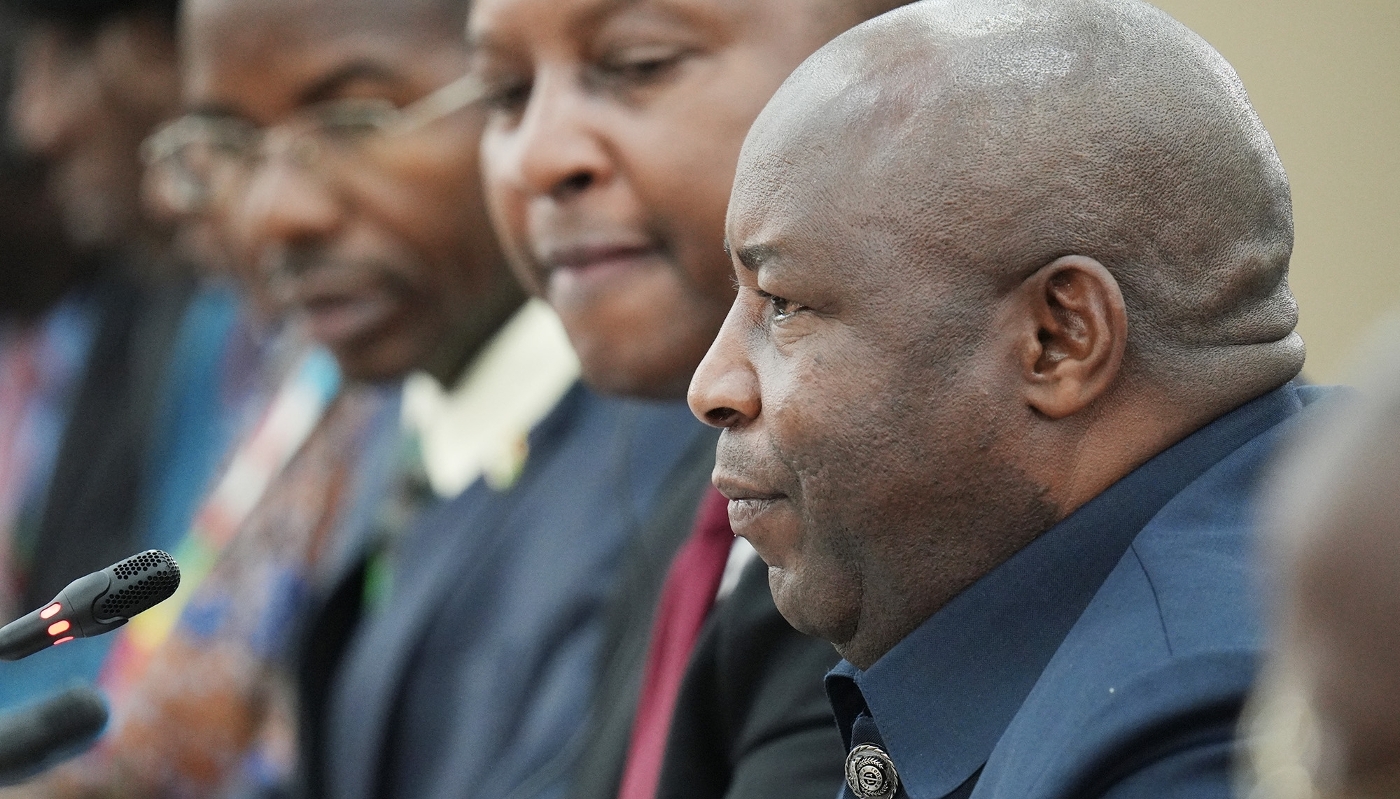 Évariste Ndayishimiye during the Russia-Africa Summit in Saint Petersburg on 27 July 2023.