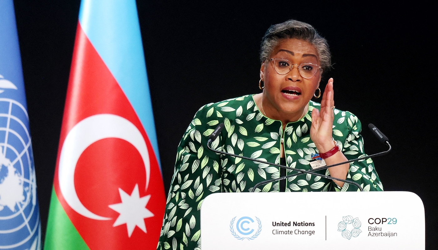 Congolese Prime Minister Judith Suminwa Tuluka at the COP29 Climate Conference in Baku, Azerbaijan, on 13 November 2024