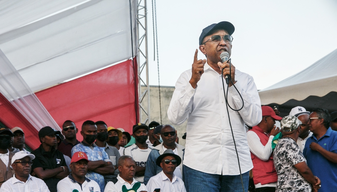 Hery Rajaonarimampianina during a meeting of opposition candidates in Antananarivo, October 21, 2023.
