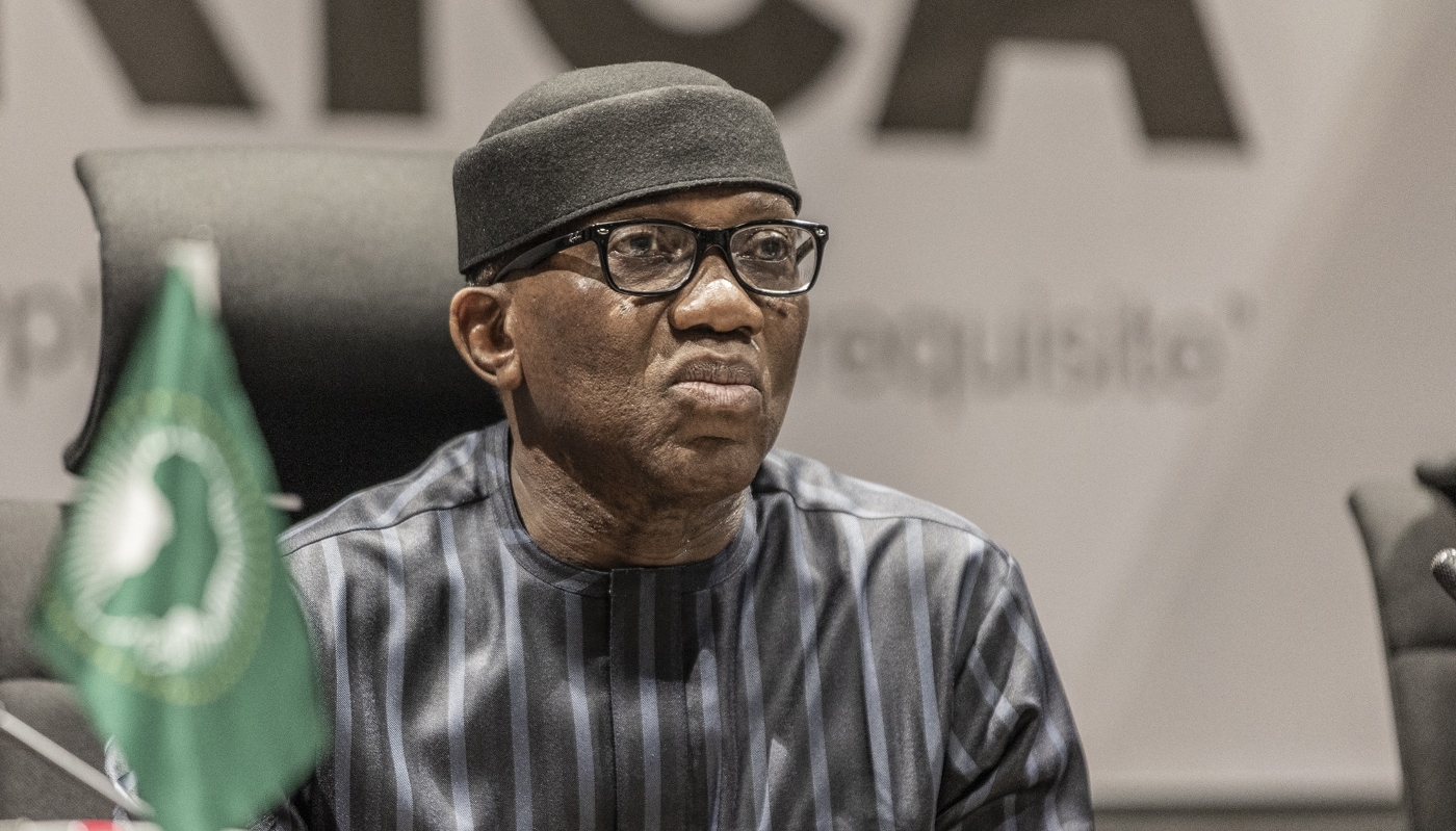 Bankole Adeoye at the AU headquarters in Addis Ababa, Ethiopia, 6 October 2023.