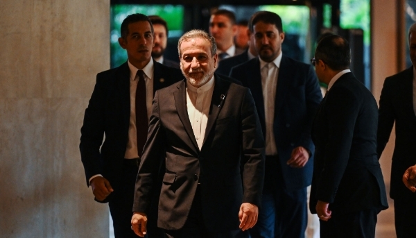Iranian Foreign Minister Abbas Araghchi arrives to meet Egyptian Foreign Minister Badr Abdelatty at the Hilton Cairo Heliopolis hotel in Cairo, Egypt, 2 June 2025. 