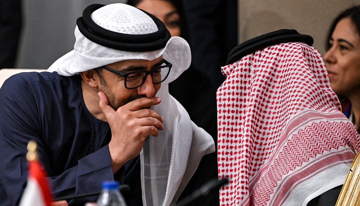 UAE's Foreign Minister Sheikh Abdullah bin Zayed Al Nahyan in Aqaba, Jordan on 14 December 2024.