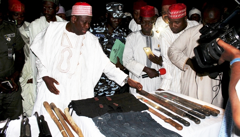 Former Kano State governor Abdullahi Umar Ganduje in Dajin Gomo, Nigeria, in November 2015.