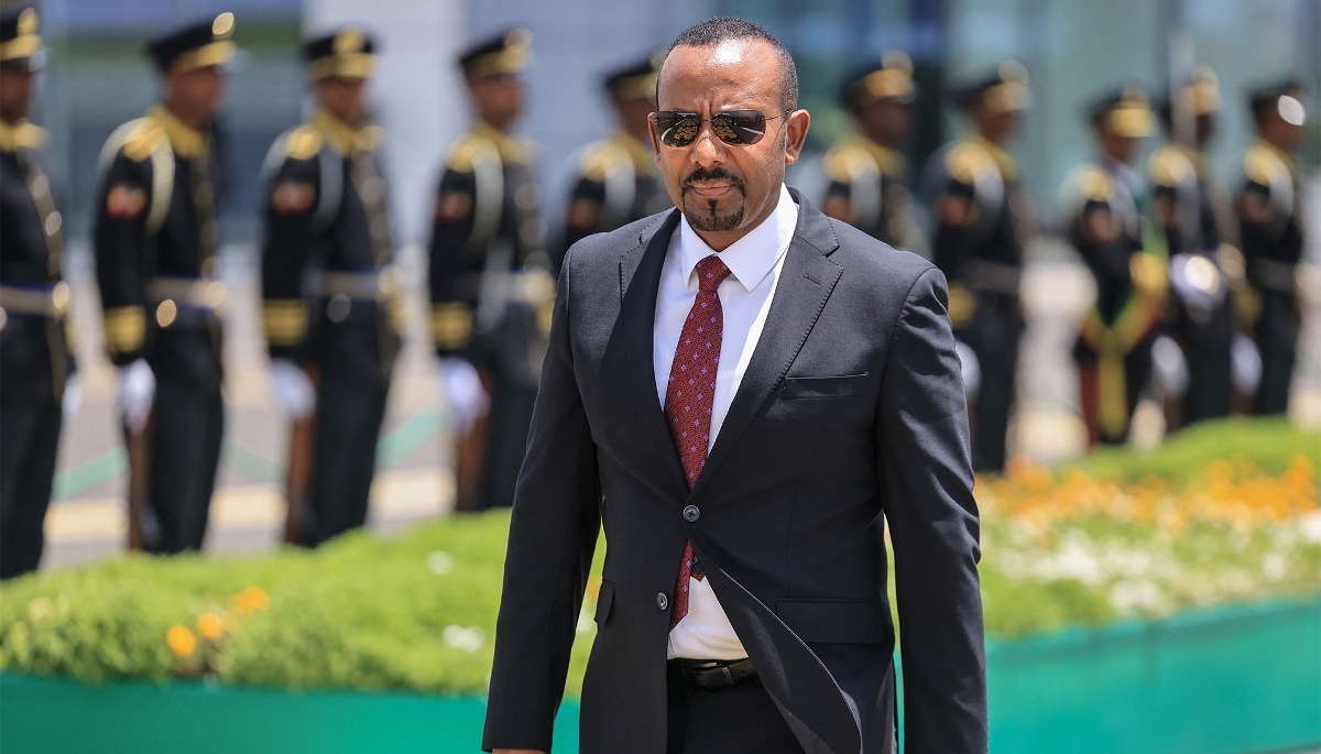 Ethiopia's PM Abiy Ahmed at Bole International Airport in Addis Ababa on 13 May 2026.