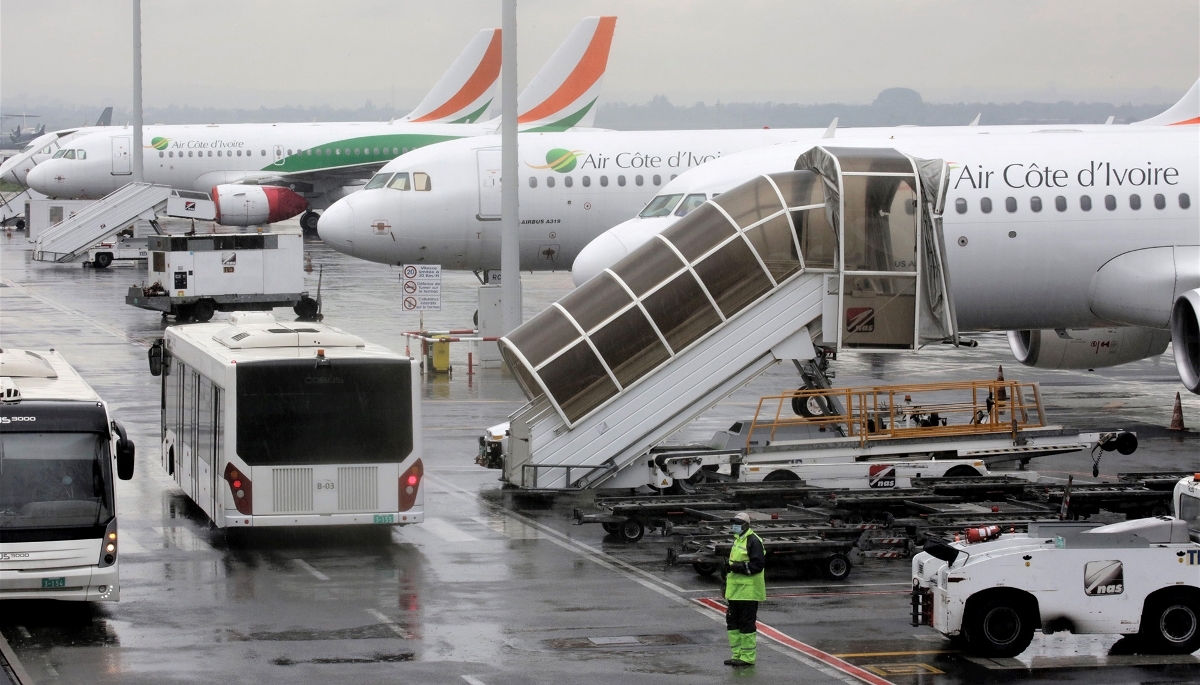Félix-Houphouët-Boigny International Airport, Abidjan, Ivory Coast, on 26 June 2020.
