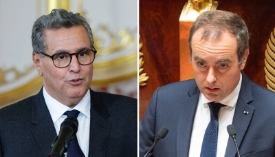 Moroccan Prime Minister Aziz Akhannouch and his French counterpart, Sébastien Lecornu.