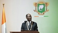 Ivorian President Alassane Ouattara in Abidjan, in December 2025.