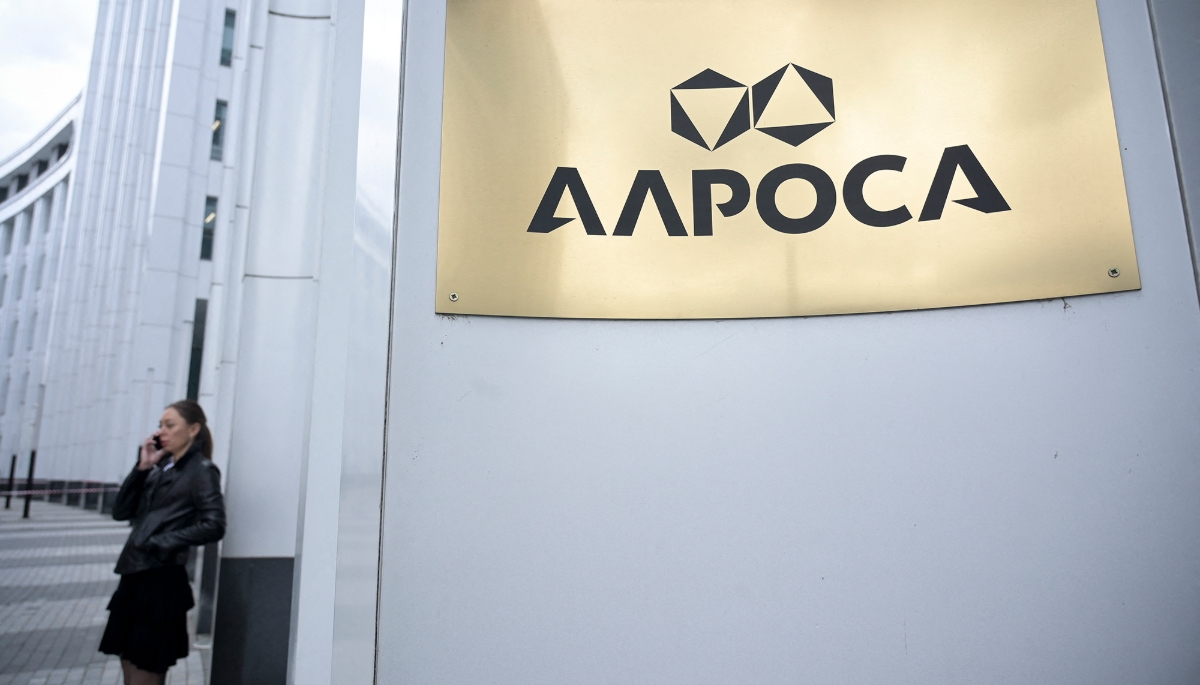 Office of Russian diamond producer Alrosa in Moscow, 27 April 2022. 