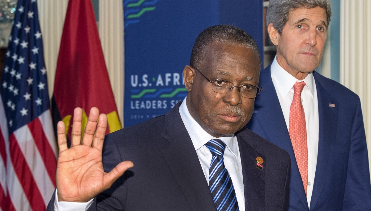 Manuel Vicente, then Angola VP, with then US Secretary of State John Kerry, 4 August 2014, in Washington DC, USA.